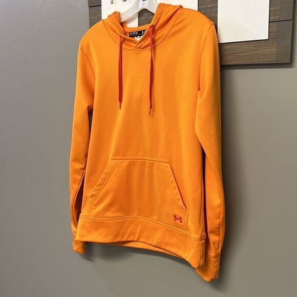 Under Armour Women’s Bright Orange Semi-Fitted Hoodie w/ Kangaroo Pocket-Medium - Picture 3 of 16